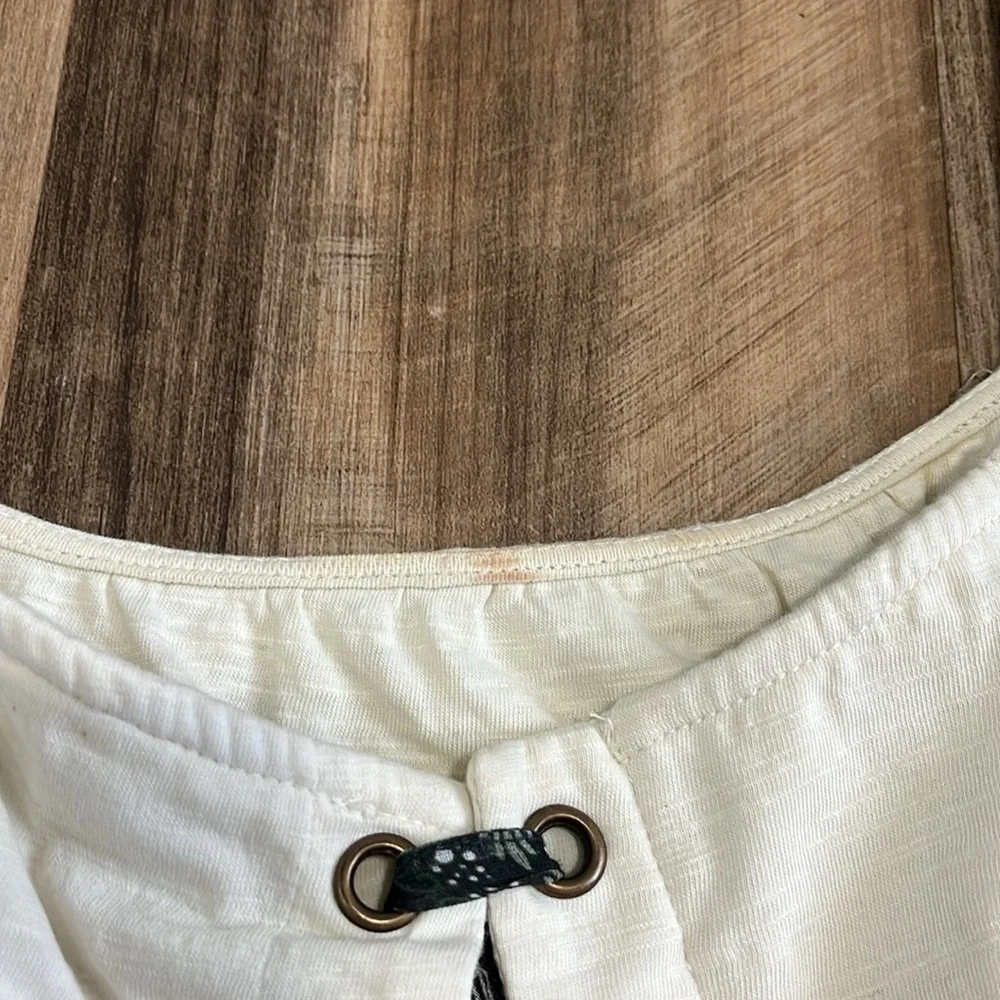 Anthropologie Forever That Girl Moss Shabby Chic Corset Back Shirt Size Medium M